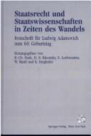 Staatsrecht und Staatswissenschaften in Zeiten des Wandels