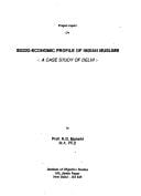 Project report on socio-economic profile of Indian Muslims