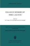 Essays in memory of Imre Lakatos