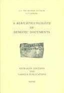 A berichtigungsliste of demotic documents
