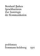 Sprachbarrieren zur Soziologie der Kommunikation