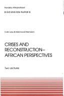 Crises and Reconstruction - African Perspectives