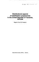 Distributional aspects of stabilisation programmes in the United Republic of Tanzania, 1979-84