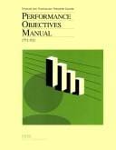 Training and technology transfer course performance objectives manual (TT1-01)