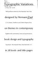 Typographic Variations on themes in contemporary book design and typography