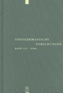 Indogermanische Forschungen: Band 111