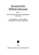 Sowjetische Militärtribunale, Band 1