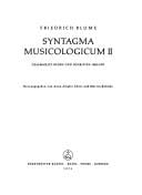 SYNTAGMA MUSICOLOGICUM II Gesammelte Reden Und Schriften 1962-1972