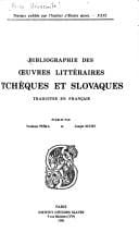 Bibliographie des oeuvres littéraires tchèques et slovaques traduites en français
