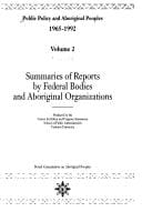 Public policy and aboriginal peoples, 1965-1992