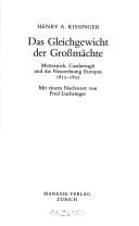 Das Gleichgewicht der Grossmächte