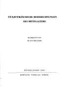 Stadtkölnische Reiserechnungen des Mittelalters