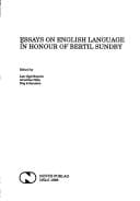 Essays on English language in honour of Bertil Sundby