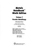 Powder metallurgy / prepared under the direction of the ASM Handbook Committee ; planned, organized, and reviewed by the ASM Powder Metallurgy Committee ; coordinator, Erhard Klar
