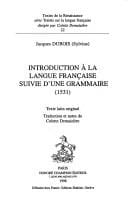 Introduction à la langue française suivie d'une grammaire, (1531)