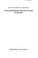 Texte der Frühen Neuzeit aus der Slowakei
