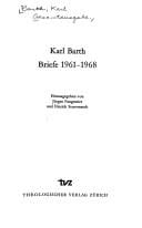Karl Barth-Eduard Thurneysen Briefwechsel