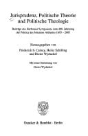 Jurisprudenz, politische Theorie und politische Theologie