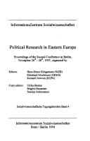 Political research in Eastern Europe