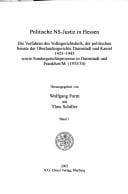 Politische NS-Justiz in Hessen, 2 Bde