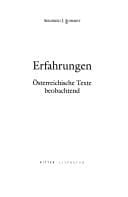 Erfahrungen:  osterreichische Texte beobachtend