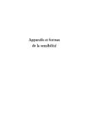 Appareils et formes de la sensibilité