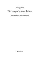Ein langes kurzes Leben: von Pressburg nach Marchavia