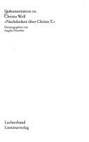 Dokumentation zu Christa Wolf "Nachdenken über Christa T."