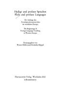 Heilige und profane Sprachen