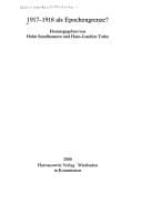 1917-1918 als Epochengrenze?