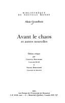 Avant le chaos et autres nouvelles