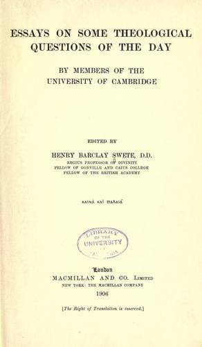 Essays on some theological questions of the day