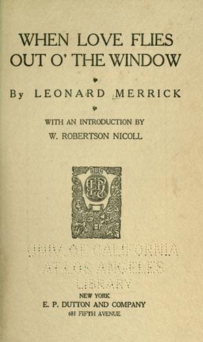 When love flies out o' the window
