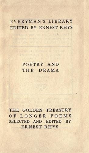 The golden treasury of longer poems