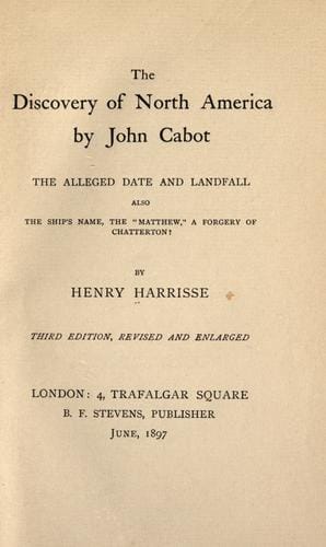 The discovery of North America by John Cabot