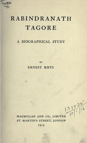 Rabindranath Tagore: a biographical study