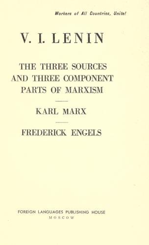 Tri istochnika i tri sostavnykh chasti marksizma