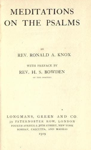 Meditations on the Psalms
