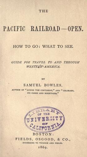 The Pacific railroad--open