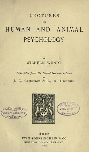Lectures on human and animal psychology