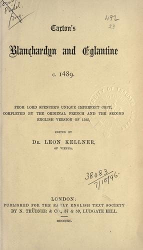 Caxton's Blanchardyn and Eglantine, c. 1489
