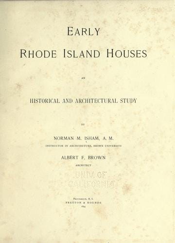 Early Rhode Island houses