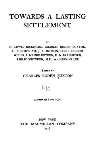 Towards a lasting settlement