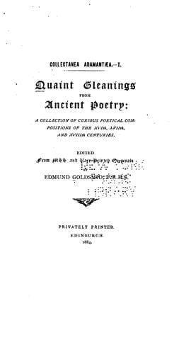 Quaint gleanings from ancient poetry