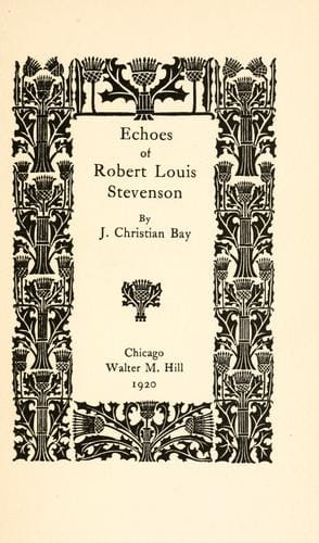 Echoes of Robert Louis Stevenson