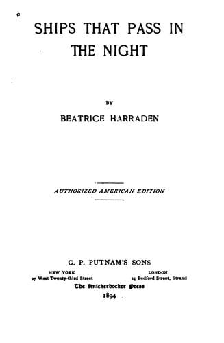 Ships that pass in the night