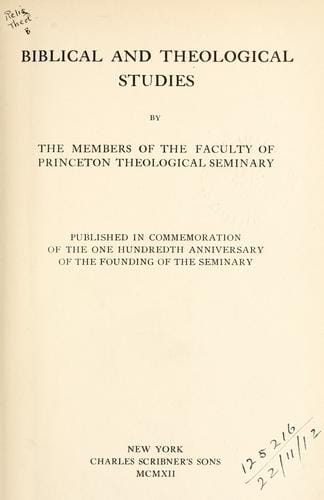 Biblical and theological studies