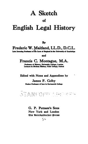 A sketch of English legal history