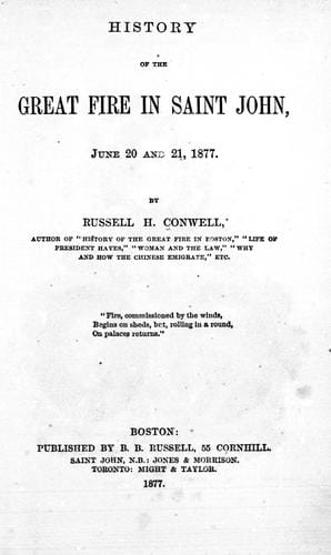 History of the great fire in Saint John, June 20 and 21, 1877