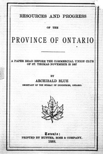 Resources and progress of the Province of Ontario